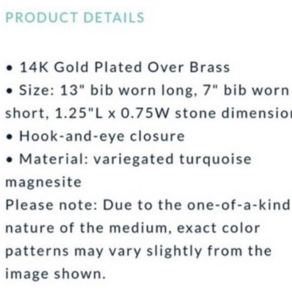 Kendra Scott Harlow Gold Statement Necklace In Bronze Veined Turquoise - Picture 6 of 6